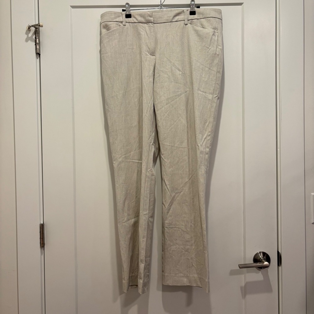41 Hawthorn Womens Oatmeal Beige Straight Leg Dress Pants Size 14 Professional